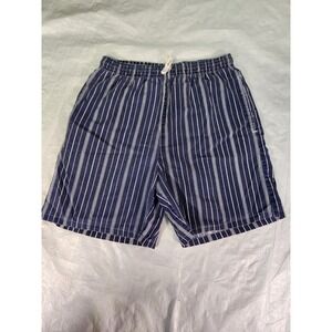Victoria Harbor Shorts Striped Vintage Women's Lightweight Cotton 80s 90s Blue